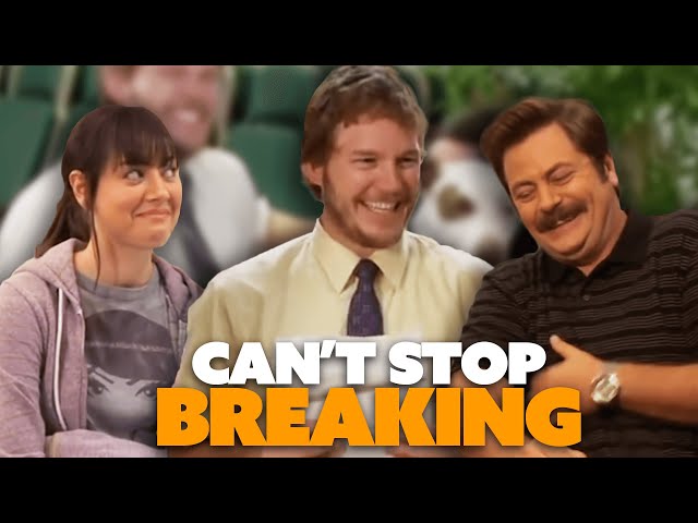 the parks cast breaking for 9 minutes 38 seconds straight | Parks and Recreation | Comedy Bites