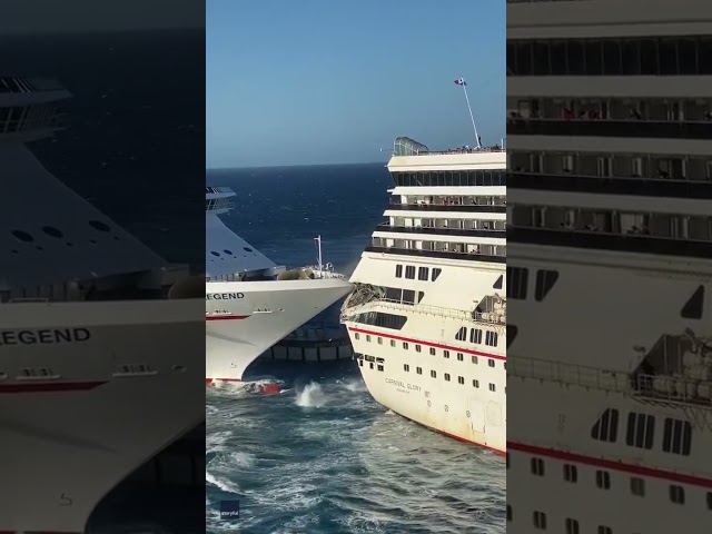 Carnival Cruise Ships Crash in Port of Cozumel