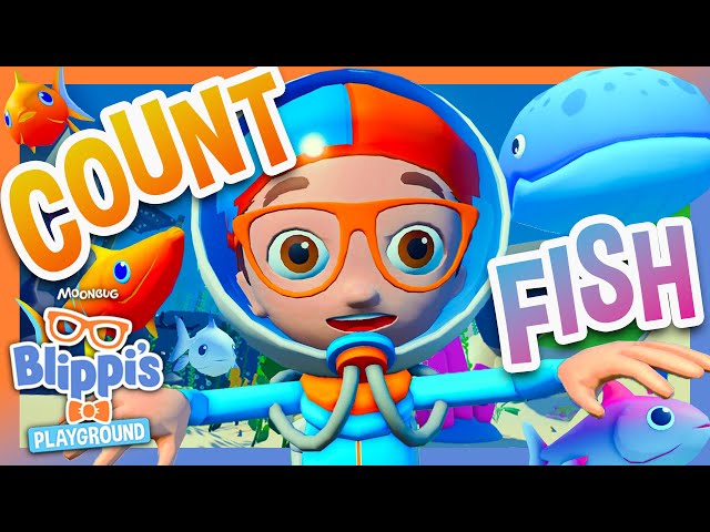 Can You Count the Fish with Blippi? | Blippi Plays Roblox! | Educational Gaming Videos
