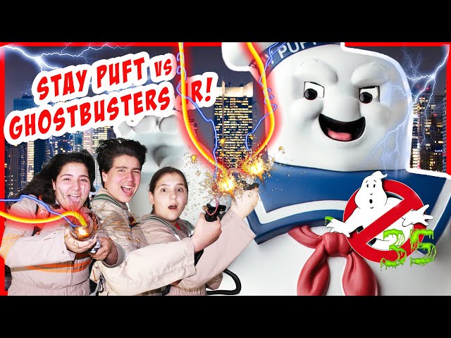 Stay Puft Marshmallow man vs the  Ghostbusters jr!  parody skit with RETRO action figures