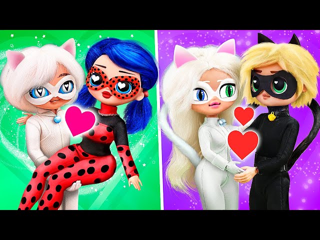 Cat Noir and Ladybug in Love Triangle / 30 LOL OMG DIYs