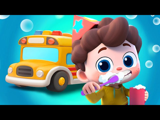 Brush Your Teeth - Wheels on the Bus | Good Habits | Nursery Rhymes & Kids Songs | BabyBus