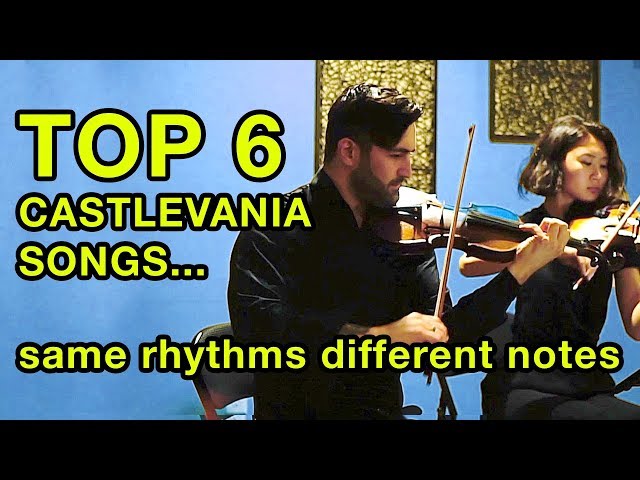 6 Castlevania songs with same rhythms but different notes