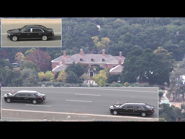 Presidents Xi Jinping and Biden's motorcades head to country estate in California 🇨🇳 🇺🇸