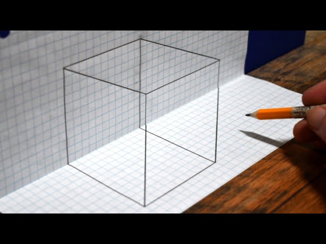 How to Draw a Cube / 3D TRICK ART on Graph Paper / Perfect For Beginners