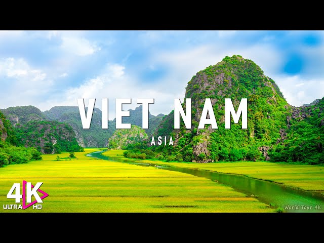 FLYING OVER VIETNAM (4K UHD) Amazing Beautiful Nature Scenery & Relaxing Music For Stress Relief