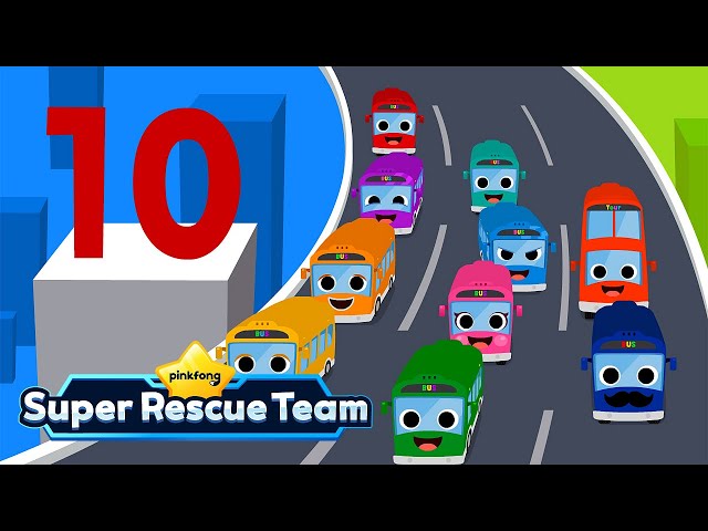 Ten little Buses | One, Two, Three, Four! | Car Song for kids | Pinkfong Super Rescue Team
