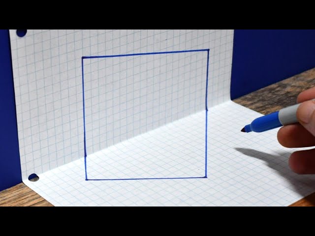 How to Draw a Square / 3D TRICK ART on Graph Paper / Perfect For Beginners