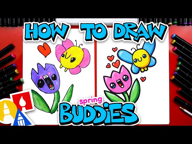 How To Draw Spring Buddies (tulip and butterfly)