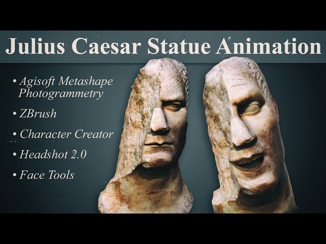 Animating a broken Julius Caesar statue with Character Creator, ZBrush, Headshot, and Face Tools!