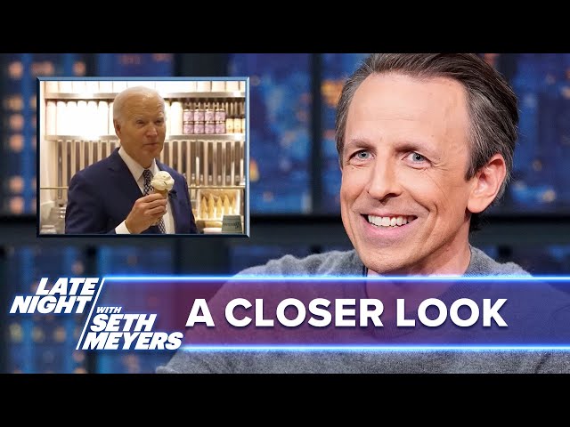 Fox News Melts Down After Biden Eats Ice Cream with Seth, Talks Gaza Ceasefire: A Closer Look