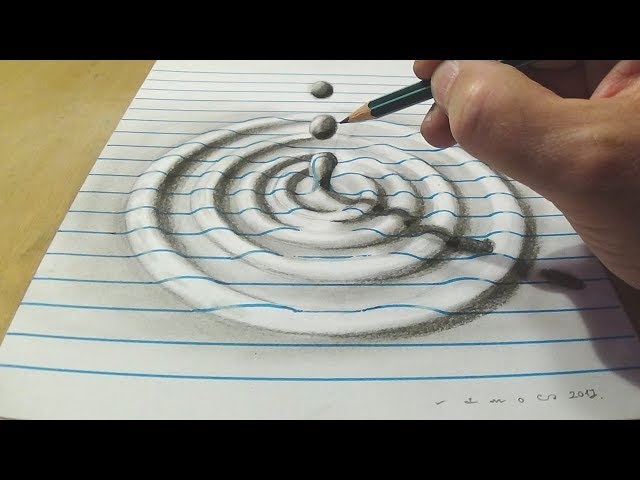 How To Draw An Anamorphic Water Drop Illusion With Charcoal Pencils