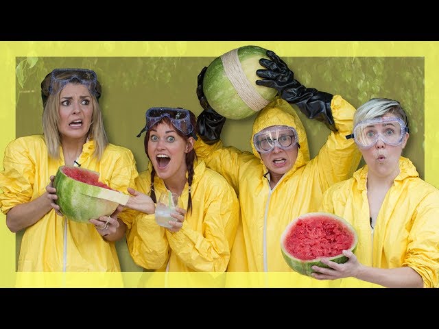 Exploding Watermelon Challenge (ft. Hannah Hart, Mamrie Hart & Grace Helbig) | Tyler Oakley