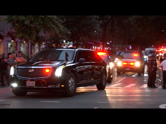 Colossal security entourage accompanies President Biden as he moves through New York City 🚨 🚔