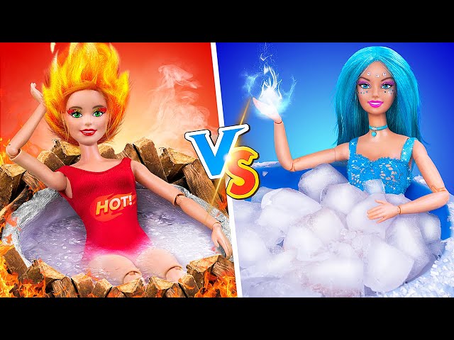 Hot vs Cold Challenge / 12 DIY Barbie Hacks and Crafts