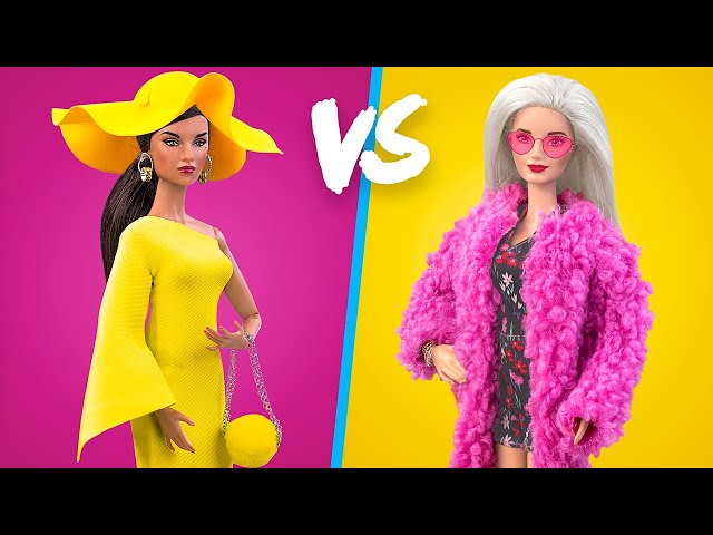 16 DIY Barbie Hacks and Crafts / Pink vs Yellow Barbie Ideas