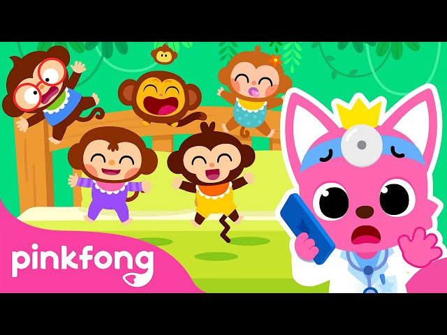Five Little Monkeys Jumping on the Bed! | Mother Goose of Pinkfong Ninimo | Pinkfong Kids Song