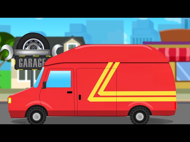 London Mail Van Formation Animated Vehicle Cartoon Video for Children