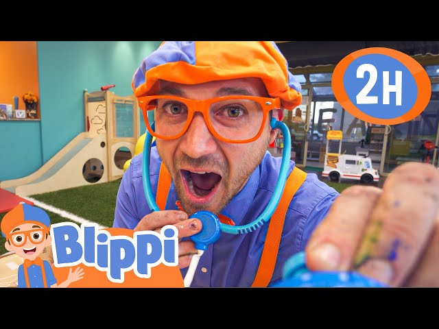 Doctor Blippi Visits an Indoor Playground! | 2 HOURS OF BLIPPI TOYS!