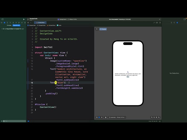 [SwiftUI iOS 17] 02 Visual Editor in Xcode 15