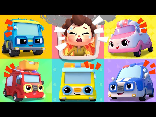 Five Little Cars Come to Rescue | Police Car, Ambulance + More Kids Songs | Neo's World | BabyBus