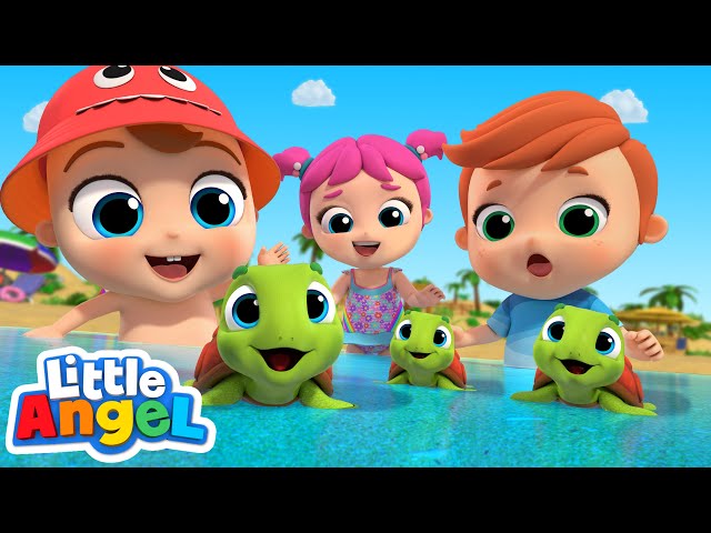 Beach Rescue Team Song ( Saving Turtles ) | Little Angel Kids Songs & Nursery Rhymes