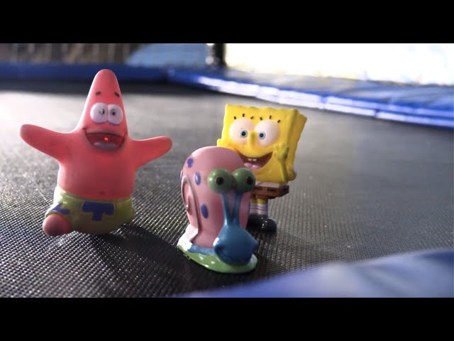SpongeBob Toys on a Giant Trampoline!!!