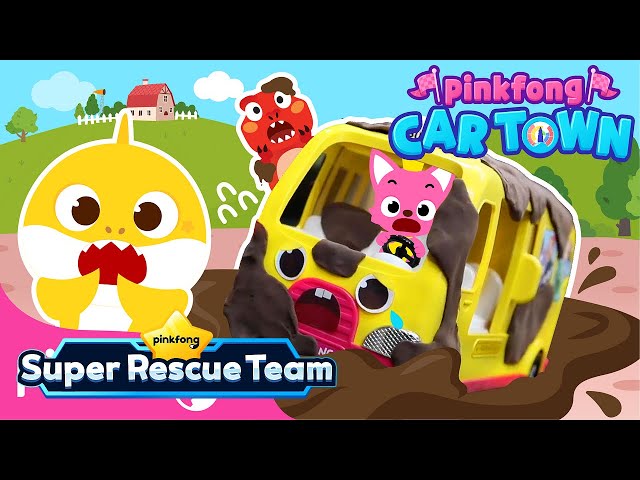 Scaredy Cat Yellow Bus | Car Town Series | Pinkfong Super Rescue Team
