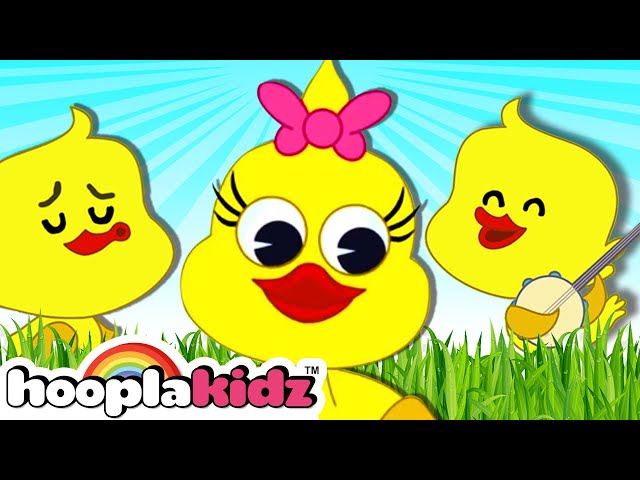 Five Little Cute Ducks Song + Sing along Kids Songs By HooplaKidz
