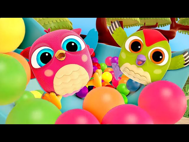 Hop Hop the owl teaches Peck Peck how to use the lift. Baby cartoons for kids. Cartoon collection.