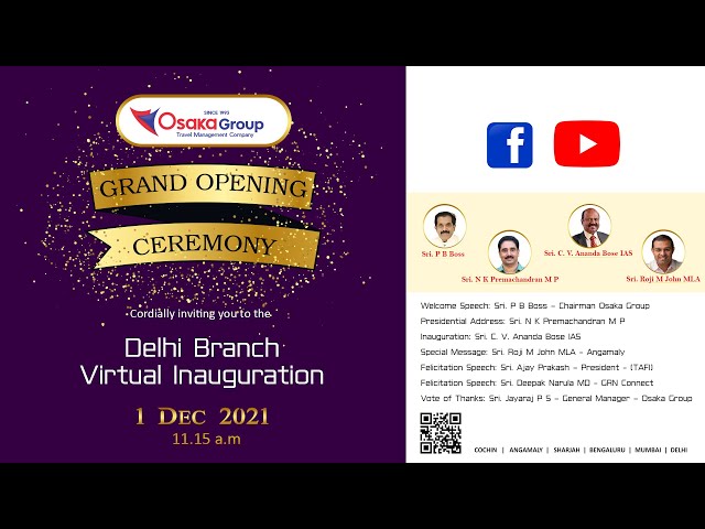Osaka Group Grand opening Delhi Branch | Virtual Inauguration