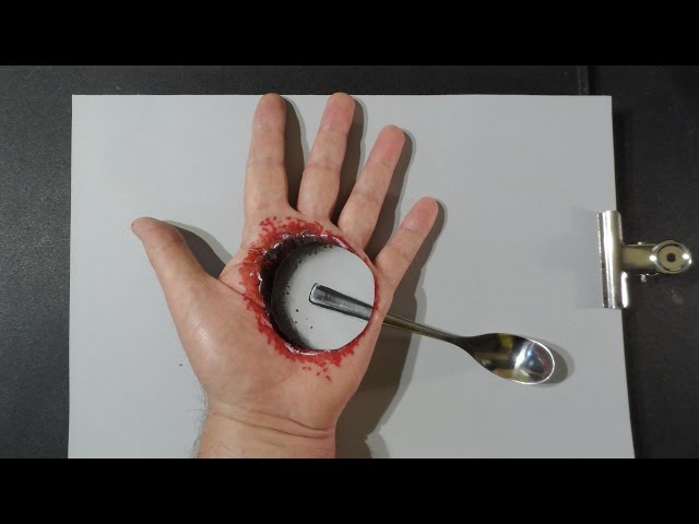 "amazing 3d Trick Art - Hole In The Hand!"