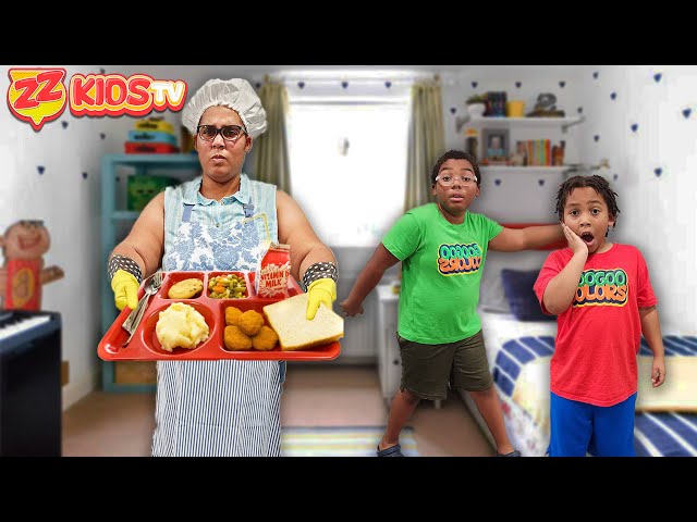 Don’t Get Caught By The Mean Lunch Lady! ZZ Kids TV Game Show.