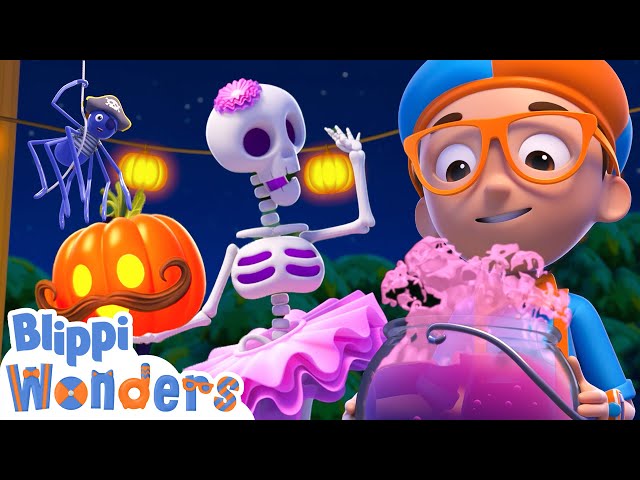Blippi's Halloween Party! | Blippi Wonders | Educational Cartoons for Kids