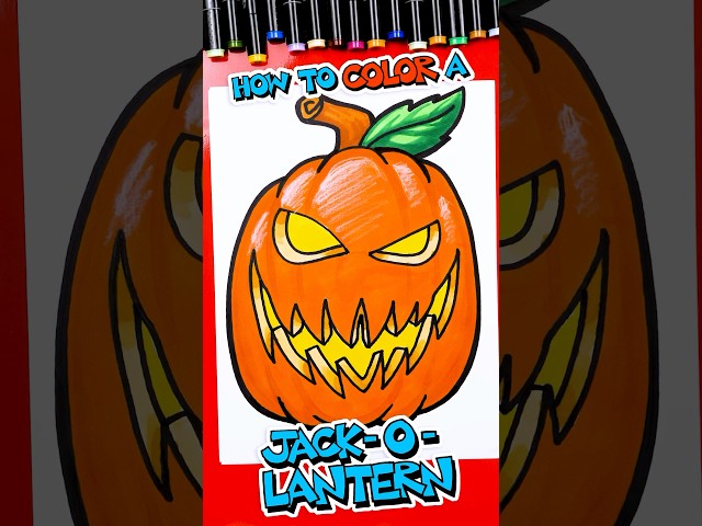 How to color a Jack-o-lantern 🎃 #artforkidshub #howtodraw