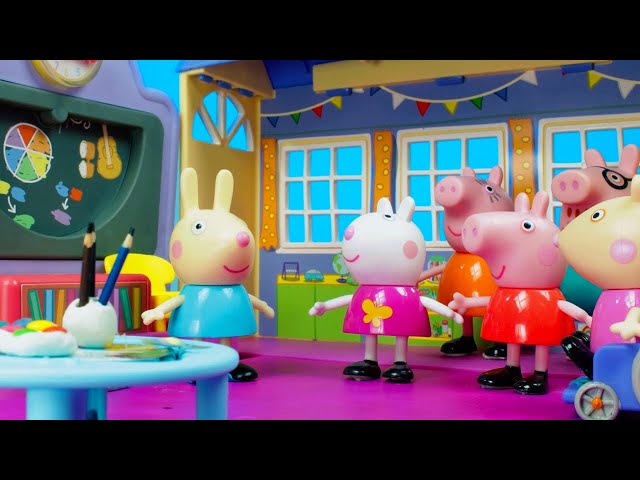 Peppa Pig and the Cover Teacher! Toy Videos For Toddlers and Kids