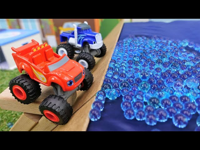 Toy cars & Monster Trucks for kids repair the dam | Videos for kids with Blaze toys.