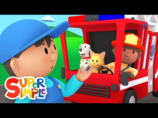 Fiona's Fire Truck goes through the car wash | Cartoon for kids