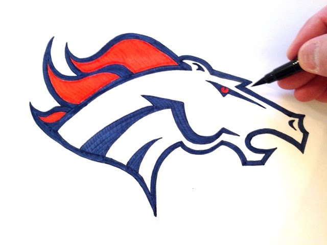 How to Draw the Denver Broncos Logo FREEHAND