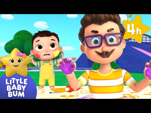 Learn Primary Colors with Baby Max & Mia ⭐ Four Hours of Nursery Rhymes by LittleBabyBum
