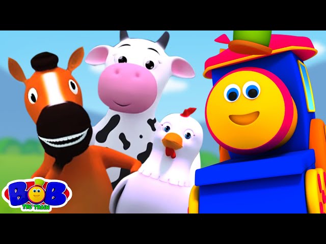 Learn Animal Sound with Bob the Train + More Learning Cartoon & Kids Rhymes