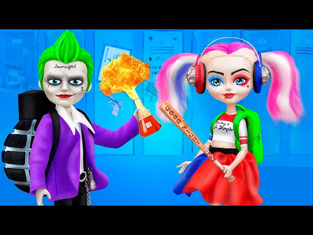 12 DIY Barbie Doll School Supplies and Crafts / Harley Quinn and Joker
