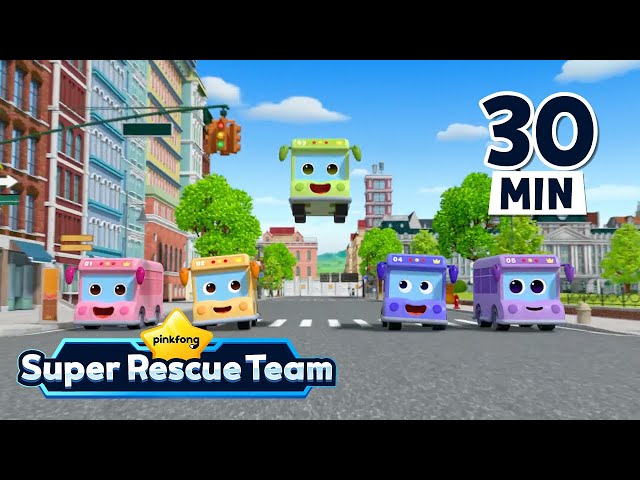 Five Little Buses Jumping On The Road + More｜Pinkfong Super Rescue Team - Kids Songs & Cartoons