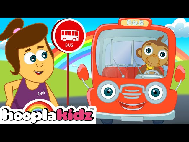 Wheels On The Bus (Red) | Kids Nursery Rhymes | HooplaKidz