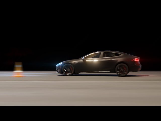 Tesla on track - Blender Animation