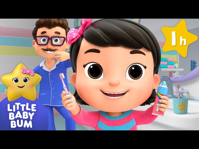 Mia Brushes Her Teeth with Dad! ⭐ Little Baby Bum Nursery Rhymes - One Hour Baby Song Mix