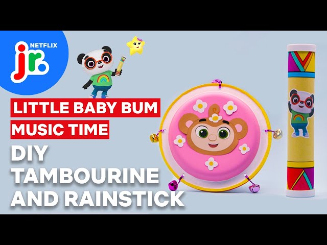 Craft Your Own Music! DIY Tambourine & Rainstick 🎶 Little Baby Bum: Music Time | Netflix Jr
