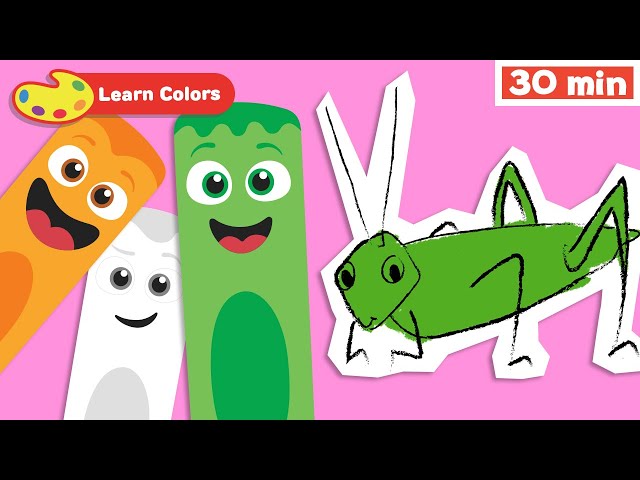 Learn Colors for Babies w Color Crew | All the colors | Coloring Animals & Fruits | First University