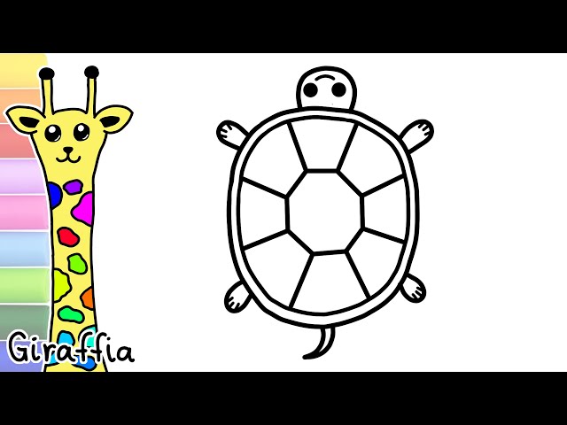 Turtle drawing coloring pages Giraffia kids channel