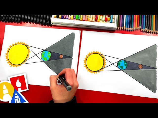 How To Draw A Lunar Eclipse Diagram: Step-by-Step Drawing Guide for Kids